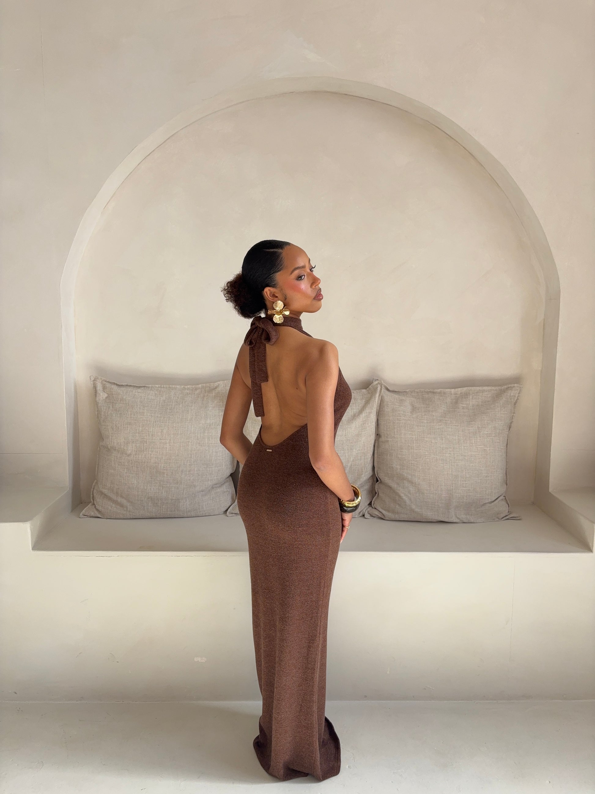 Grace Maxi dress - Chocolate Brown
