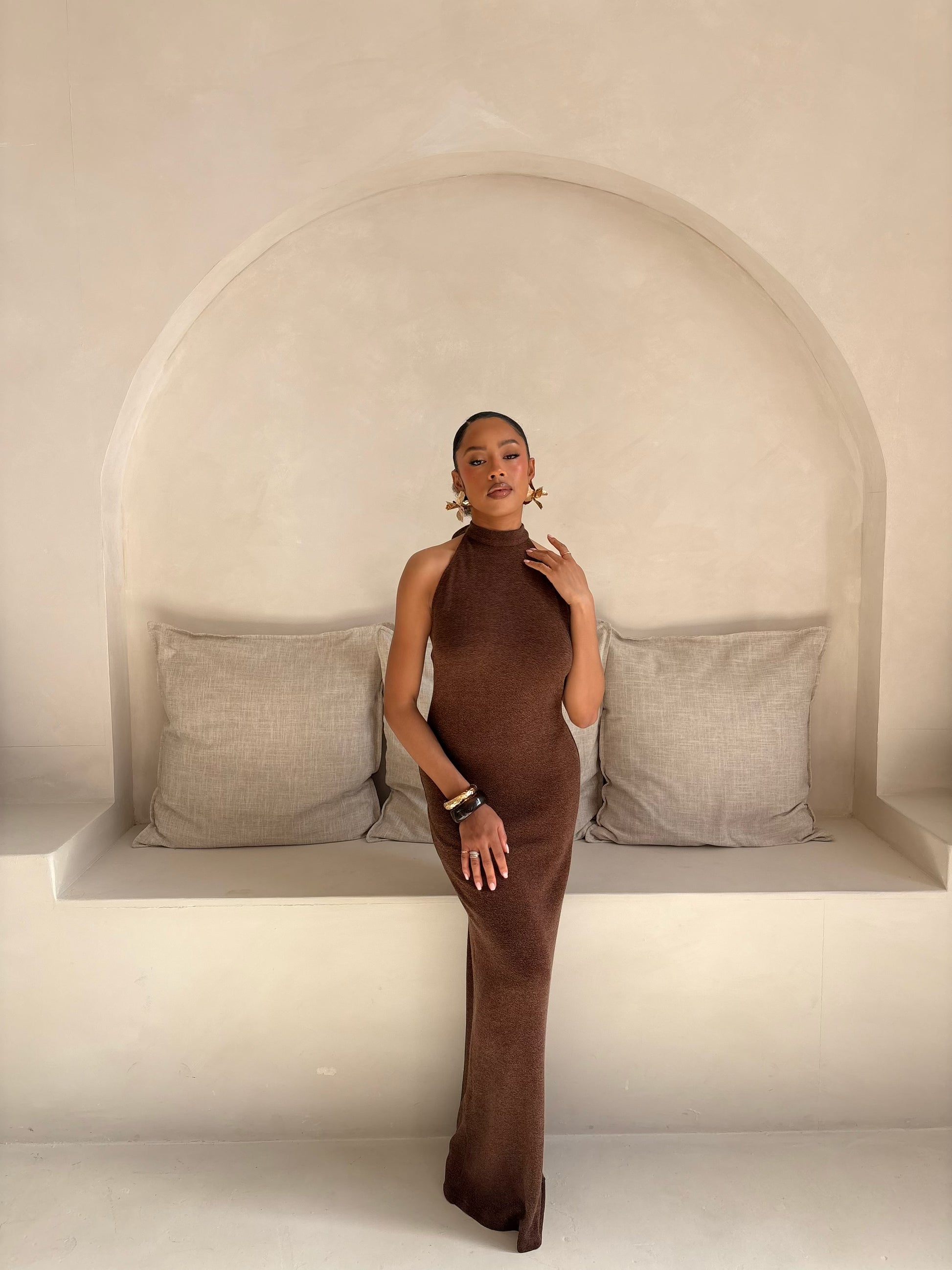 Grace Maxi dress - Chocolate Brown