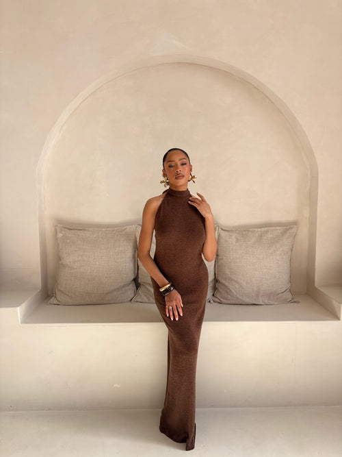 Grace Maxi dress - Chocolate Brown